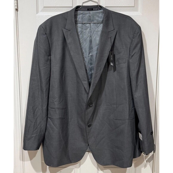 J. Ferrar Other - JF J Ferrar Suit Jacket Mens 54X BGLG Gray Sharkskin 2 Button Front Peak Lapel